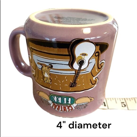 FRIENDS Purple Central Perk Smelly Cat 20 oz Oversized Coffee Mug Latte - Picture 16 of 17